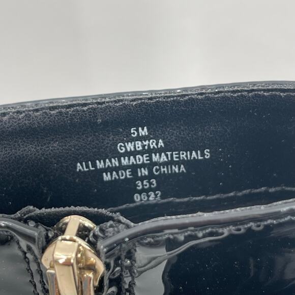 Guess Byra Boots SZ 5 Zipper Block Heel NEW Platform Booties Black Patent NWOT - Picture 9 of 16